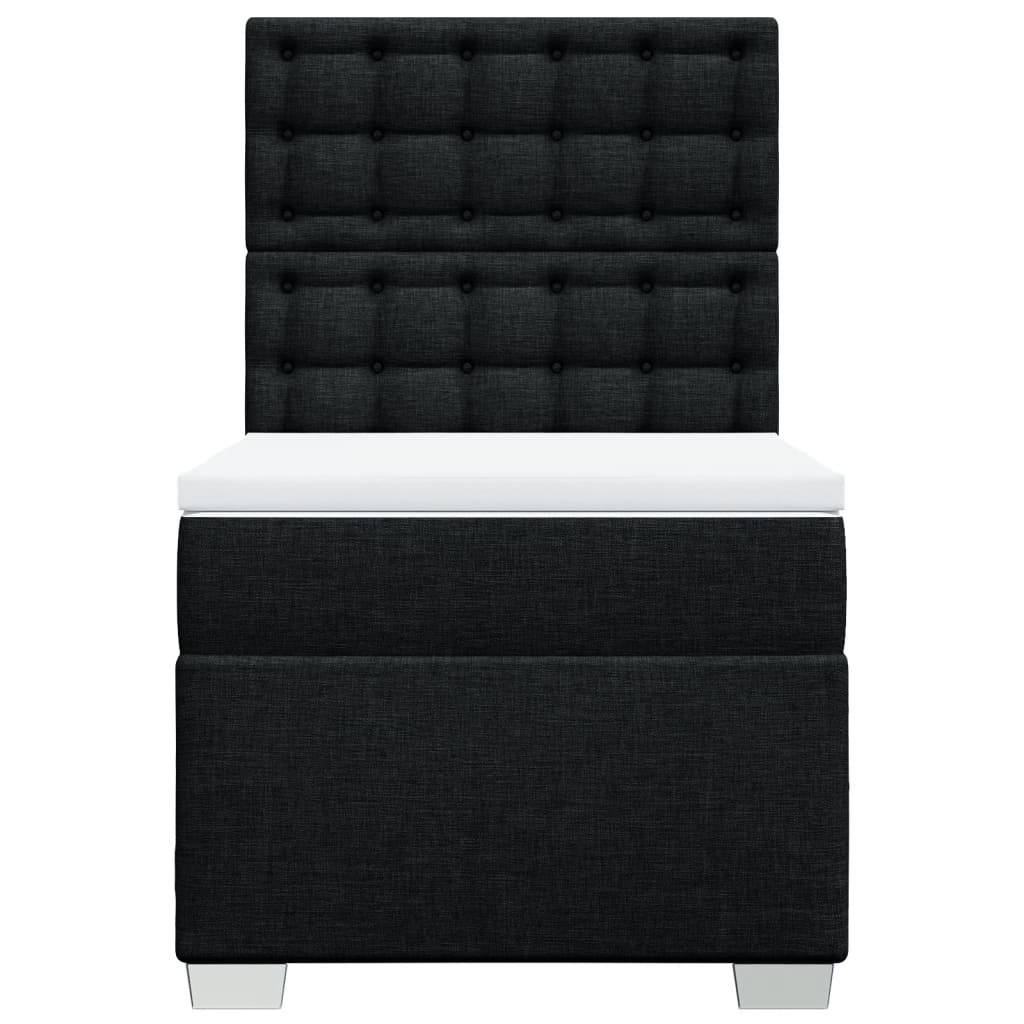 Boxspring met matras stof zwart 100x200 cm