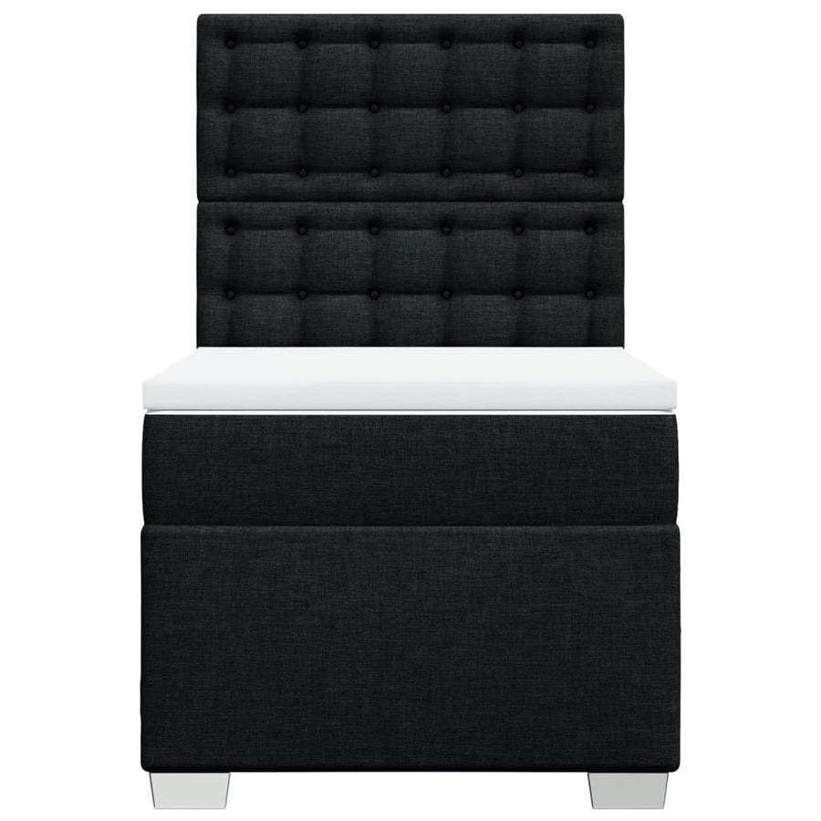 Boxspring met matras stof zwart 100x200 cm