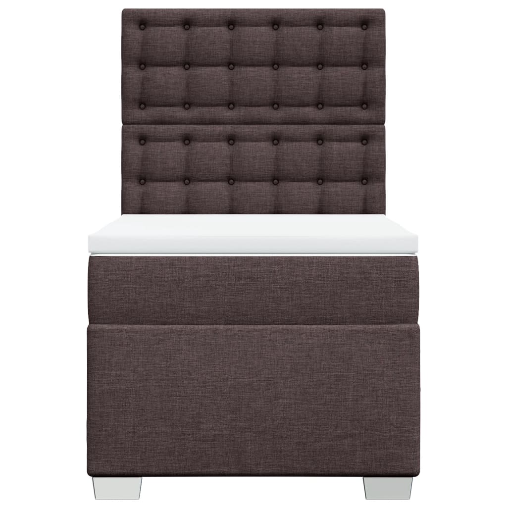 Boxspring met matras stof donkerbruin 100x200 cm