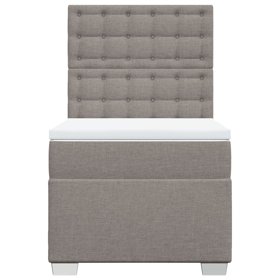 Boxspring met matras stof taupe 100x200 cm