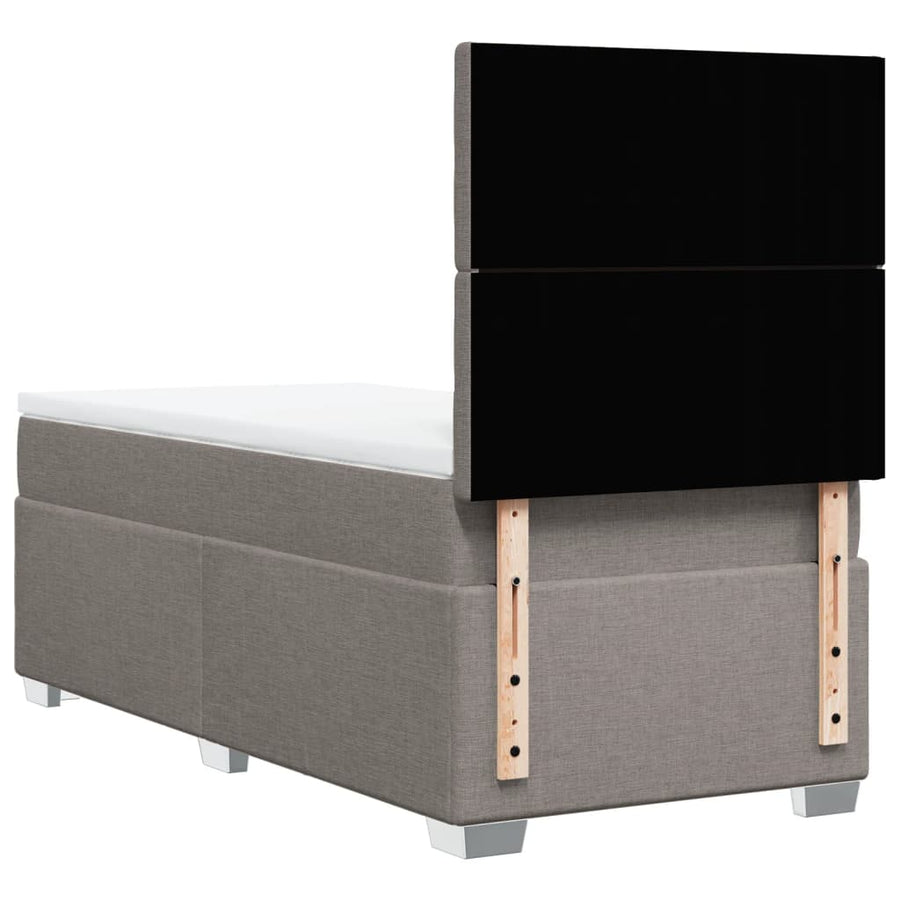Boxspring met matras stof taupe 100x200 cm