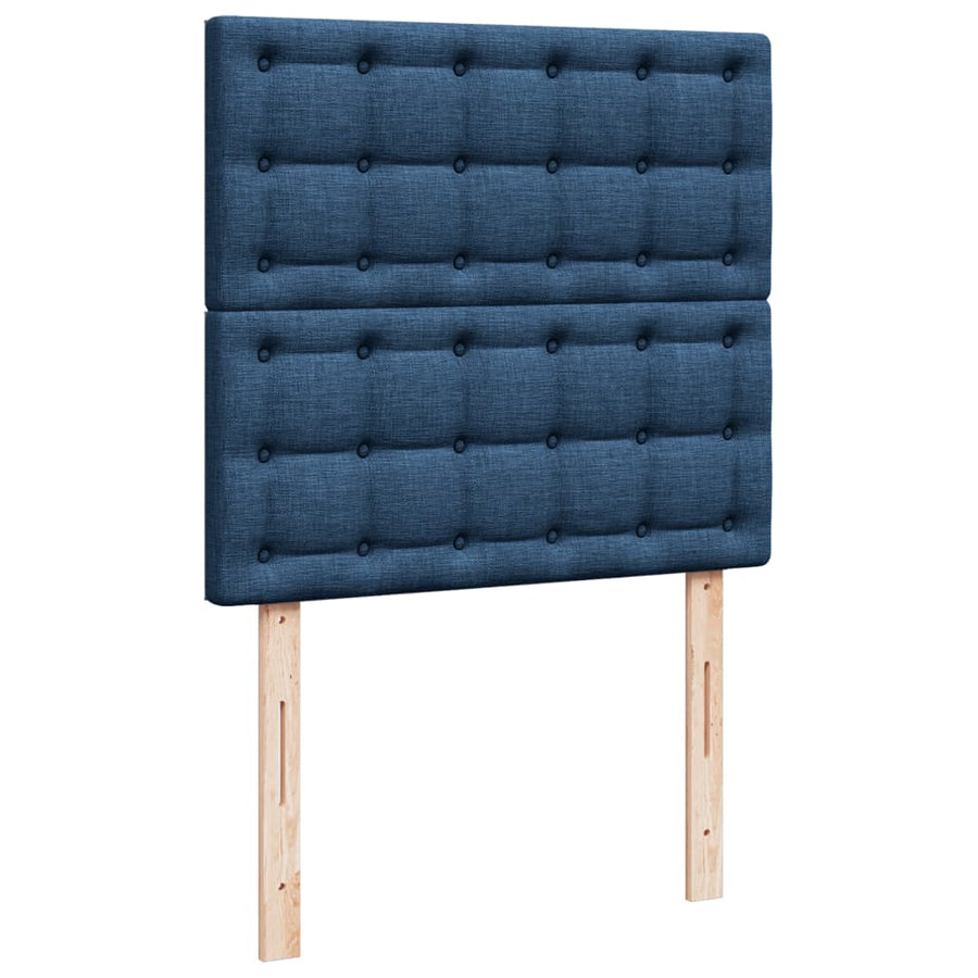 Boxspring met matras stof blauw 100x200 cm