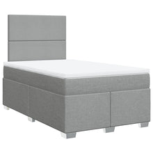 Boxspring met matras stof lichtgrijs 120x190 cm