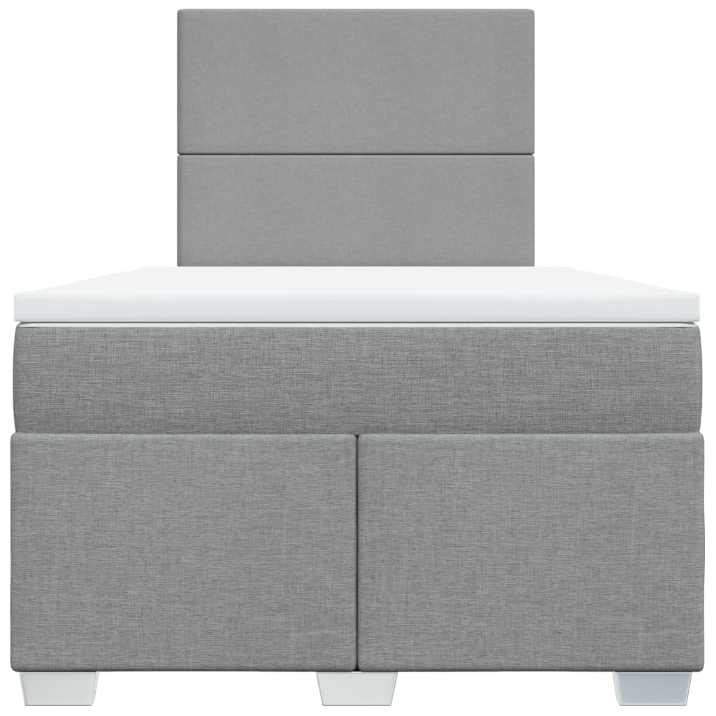 Boxspring met matras stof lichtgrijs 120x190 cm