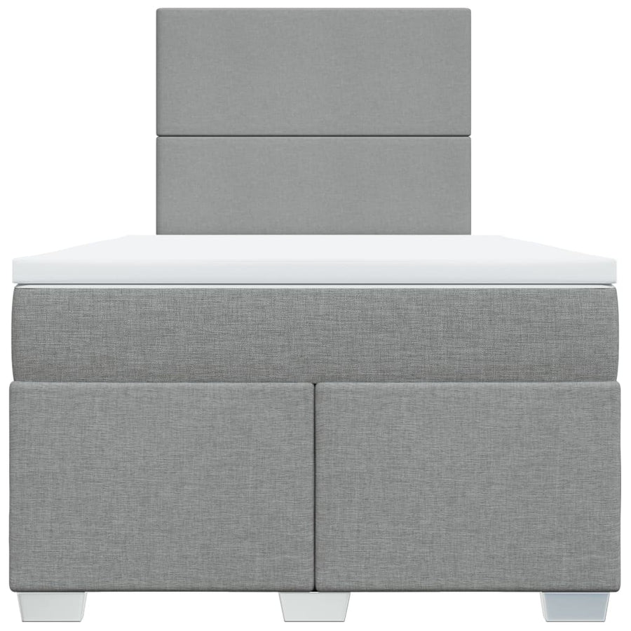 Boxspring met matras stof lichtgrijs 120x190 cm