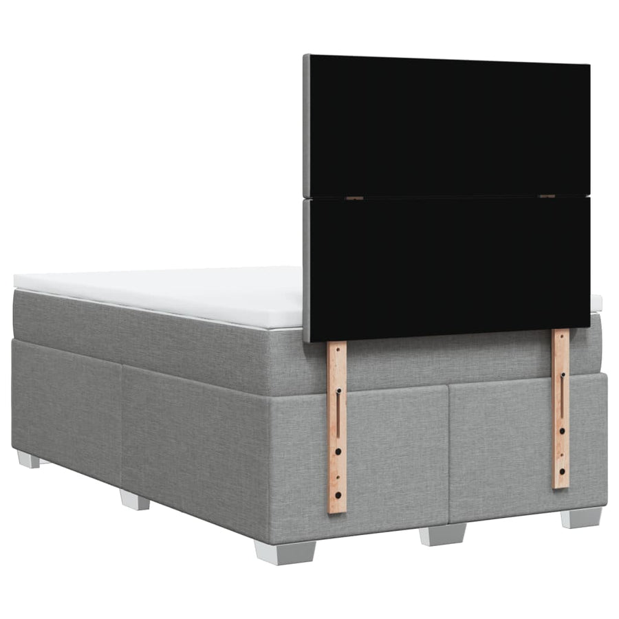 Boxspring met matras stof lichtgrijs 120x190 cm