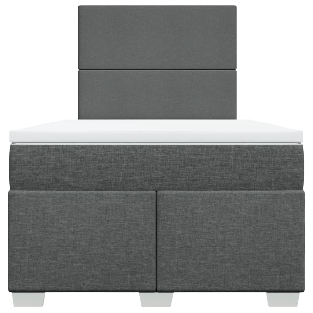 Boxspring met matras stof donkergrijs 120x190 cm