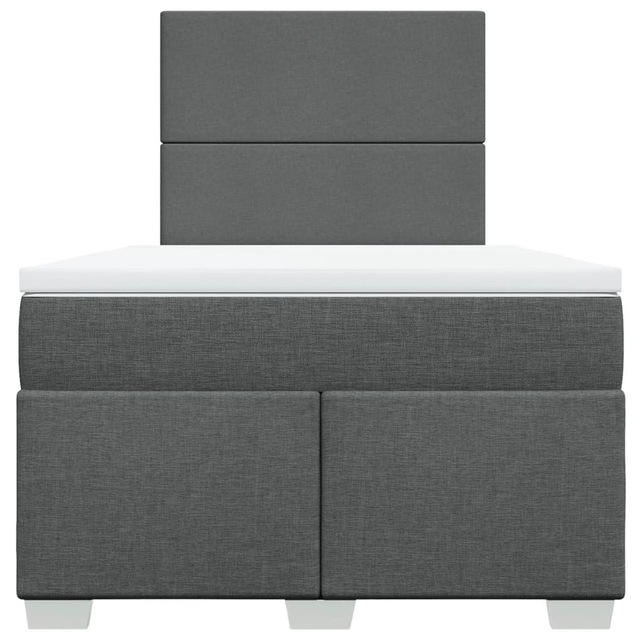 Boxspring met matras stof donkergrijs 120x190 cm