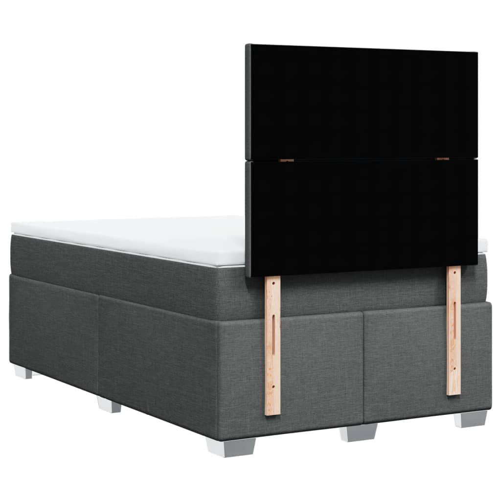 Boxspring met matras stof donkergrijs 120x190 cm