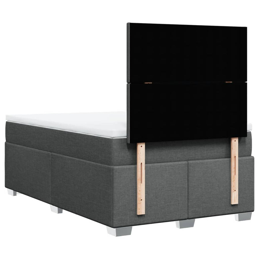 Boxspring met matras stof donkergrijs 120x190 cm