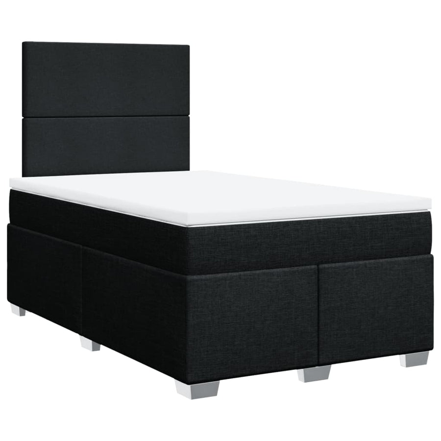 Boxspring met matras stof zwart 120x190 cm