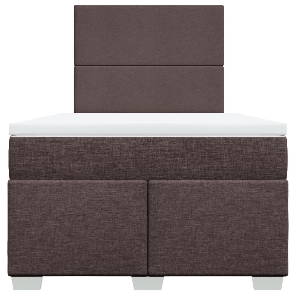 Boxspring met matras stof donkerbruin 120x190 cm
