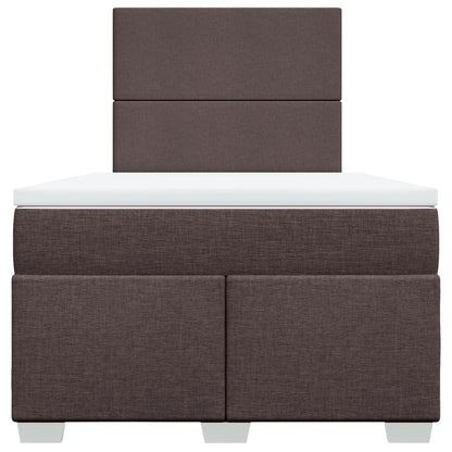 Boxspring met matras stof donkerbruin 120x190 cm