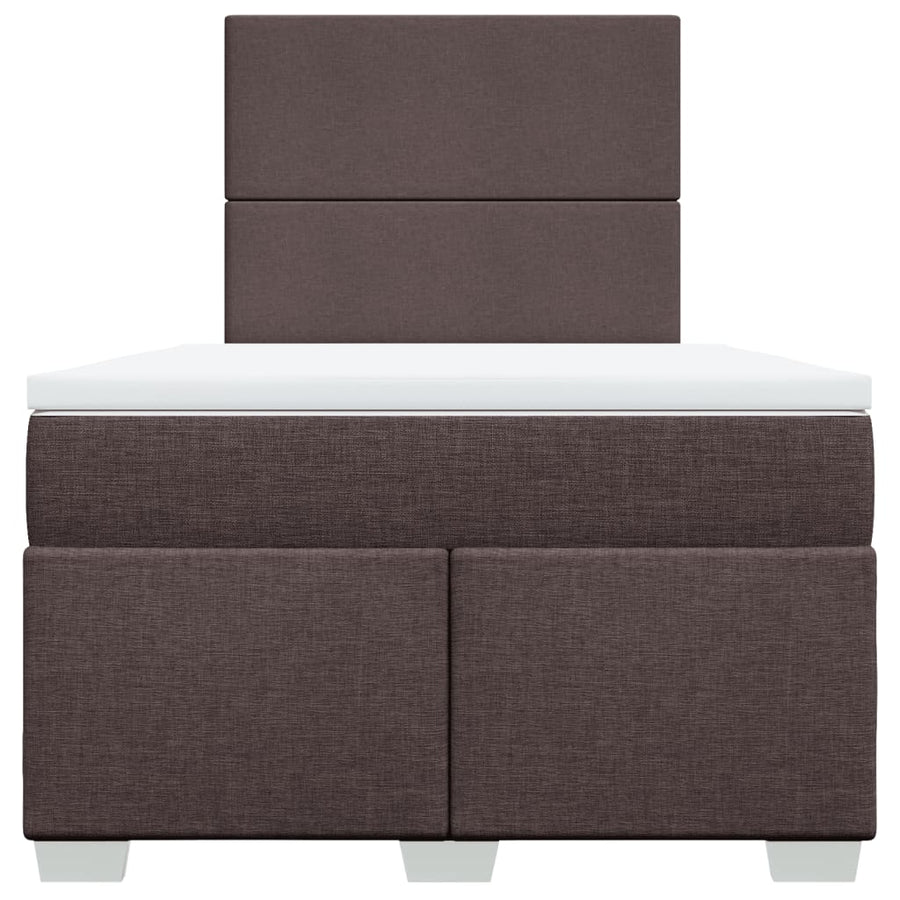 Boxspring met matras stof donkerbruin 120x190 cm