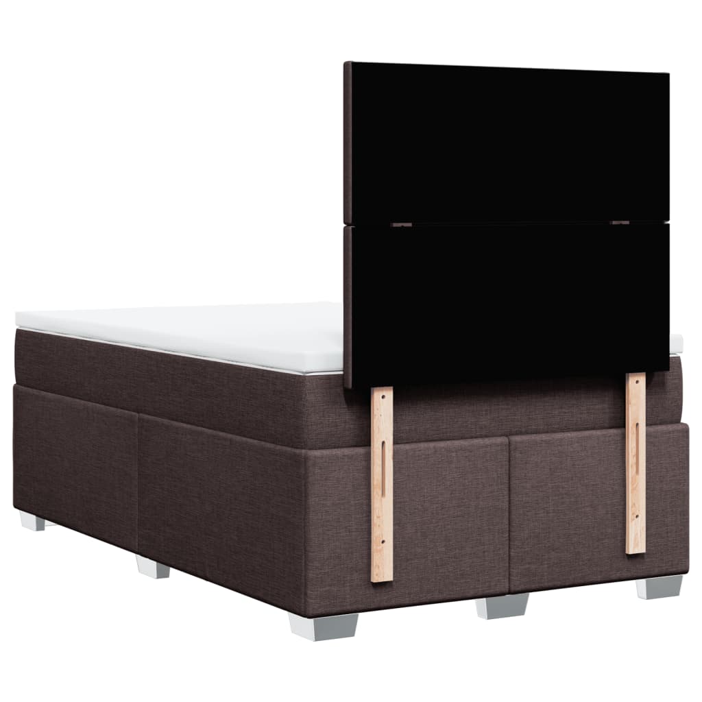 Boxspring met matras stof donkerbruin 120x190 cm