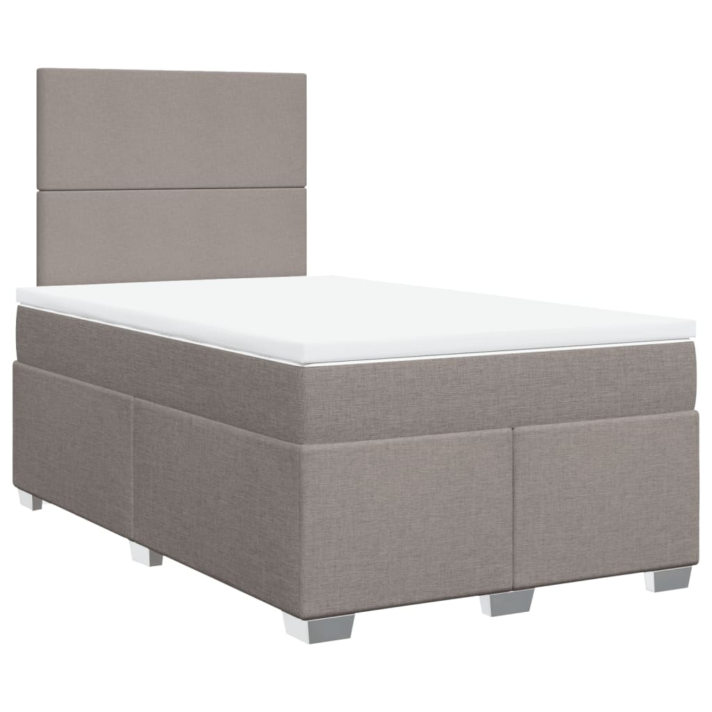 Boxspring met matras stof taupe 120x190 cm