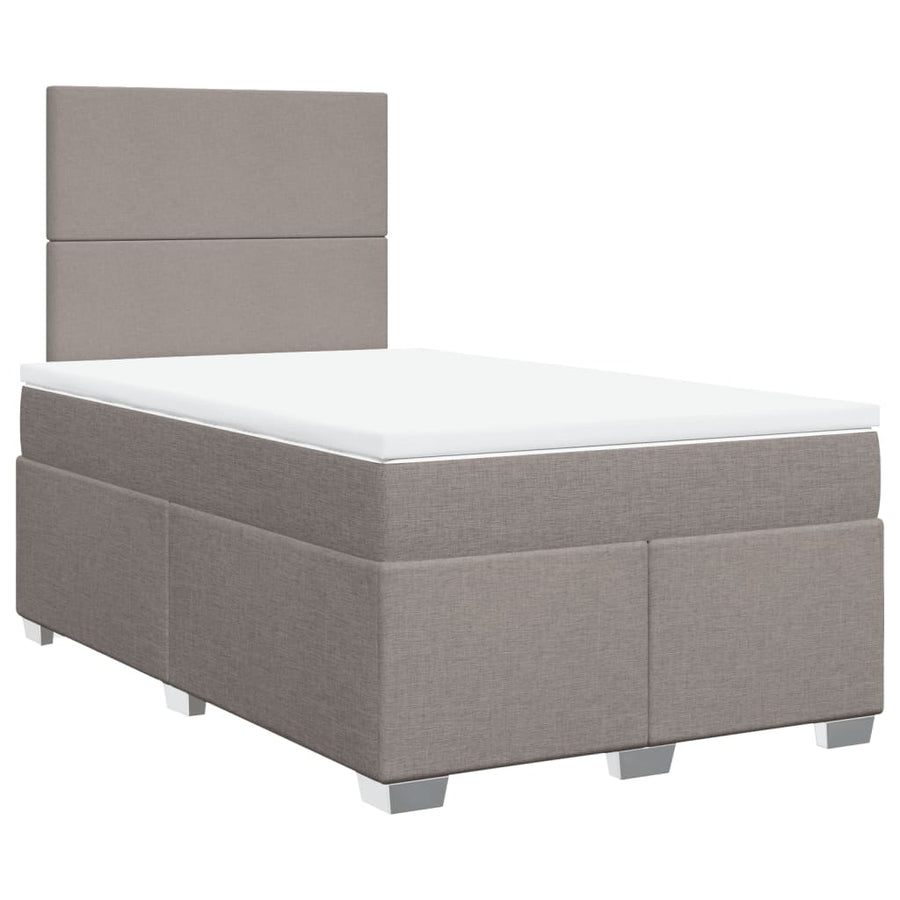 Boxspring met matras stof taupe 120x190 cm