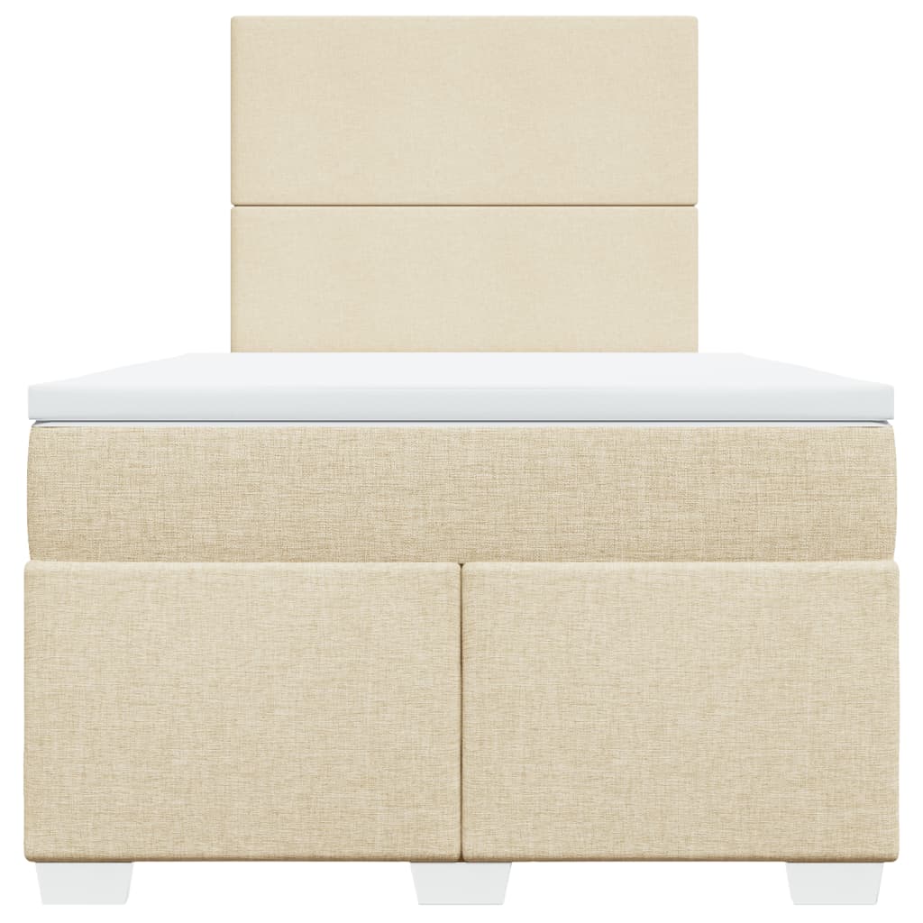 Boxspring met matras stof crèmekleurig 120x190 cm