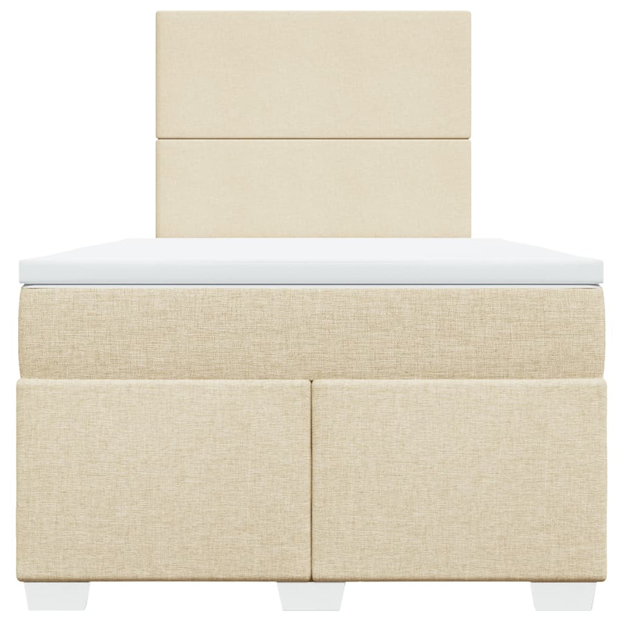 Boxspring met matras stof crèmekleurig 120x190 cm