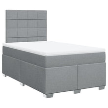 Boxspring met matras stof lichtgrijs 120x190 cm