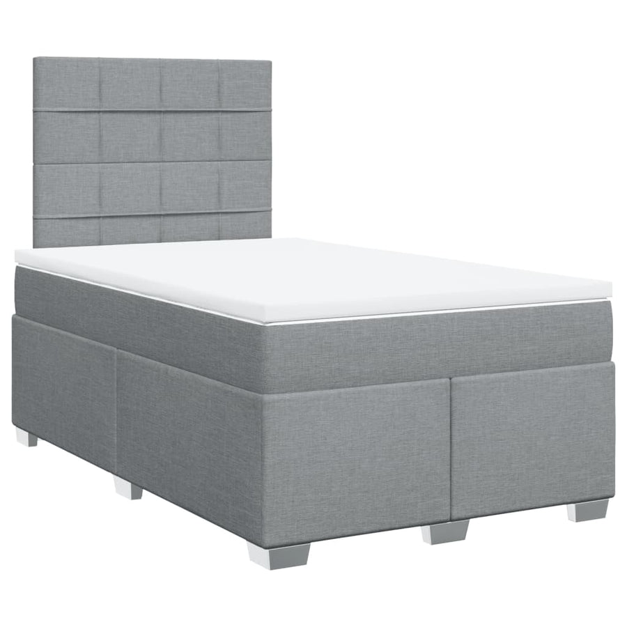 Boxspring met matras stof lichtgrijs 120x190 cm