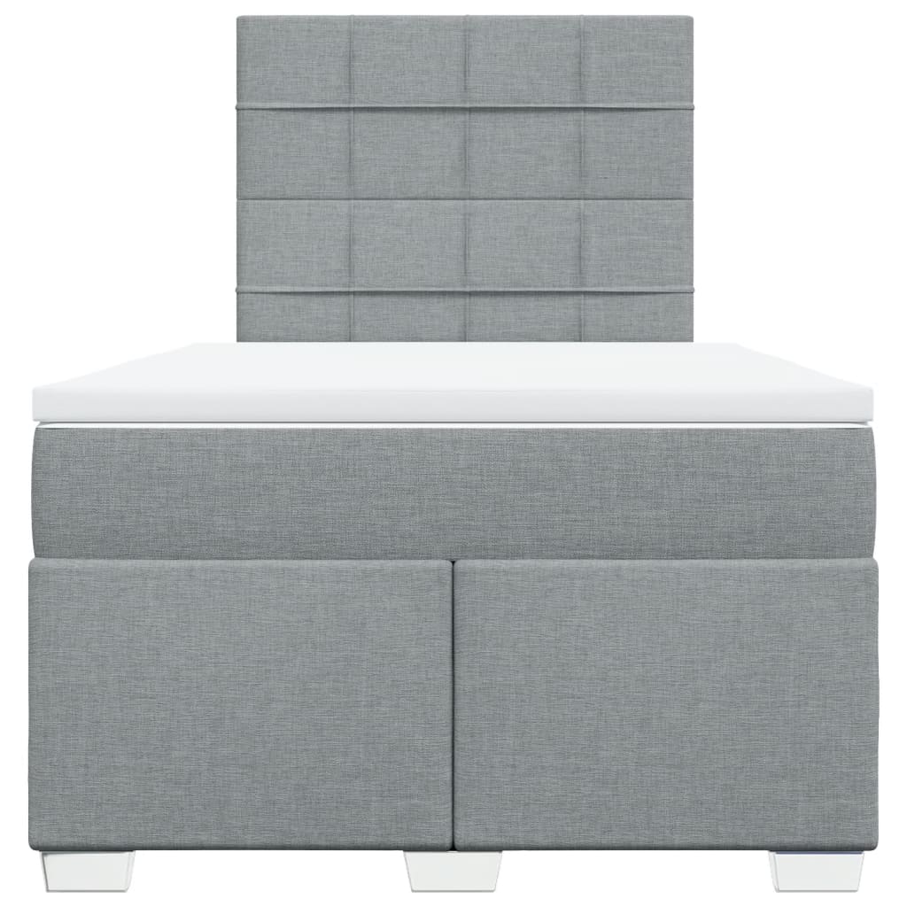 Boxspring met matras stof lichtgrijs 120x190 cm