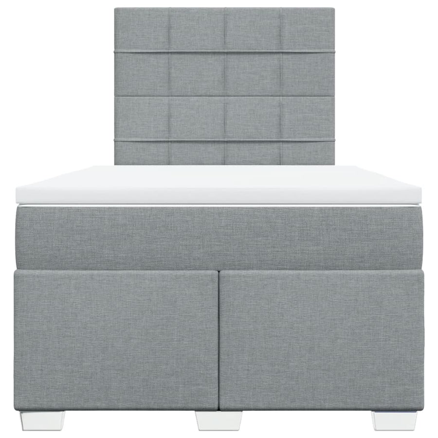 Boxspring met matras stof lichtgrijs 120x190 cm