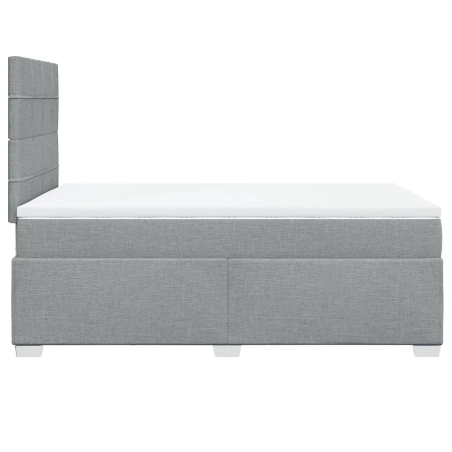 Boxspring met matras stof lichtgrijs 120x190 cm