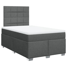 Boxspring met matras stof donkergrijs 120x190 cm
