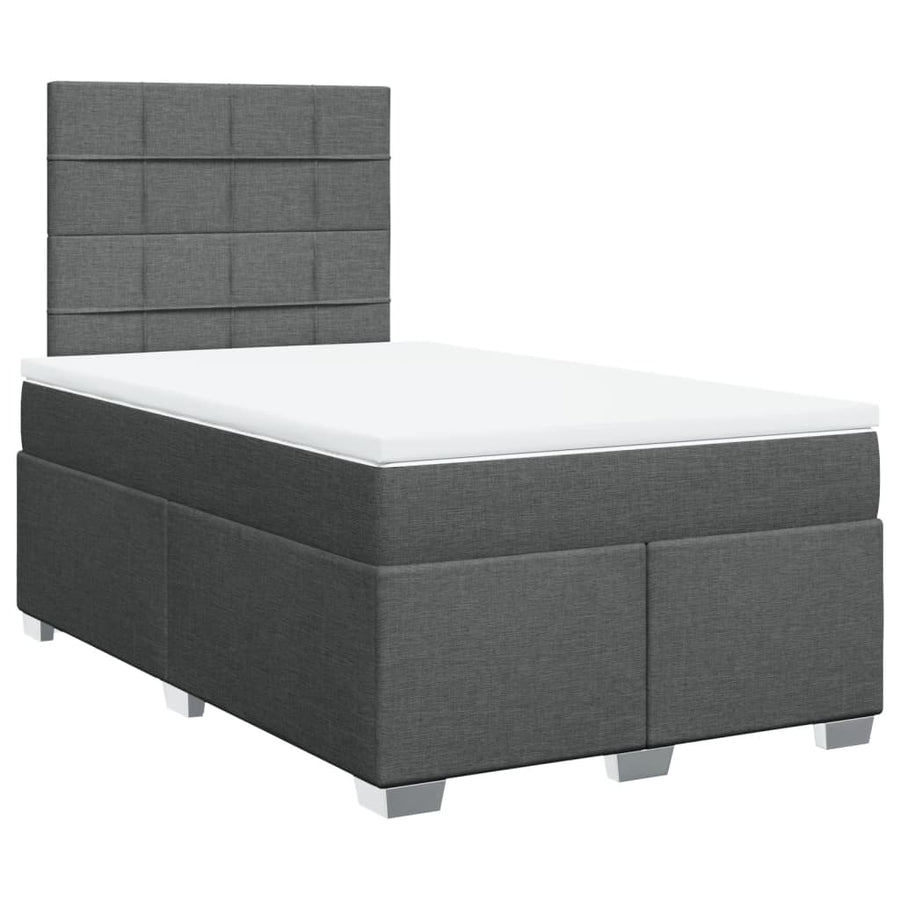 Boxspring met matras stof donkergrijs 120x190 cm