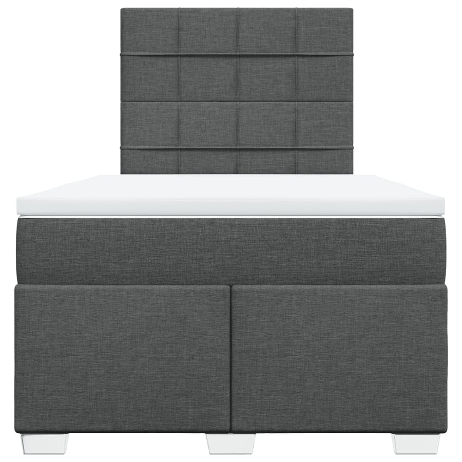 Boxspring met matras stof donkergrijs 120x190 cm