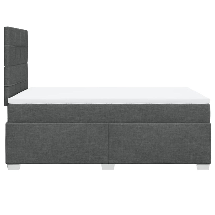 Boxspring met matras stof donkergrijs 120x190 cm