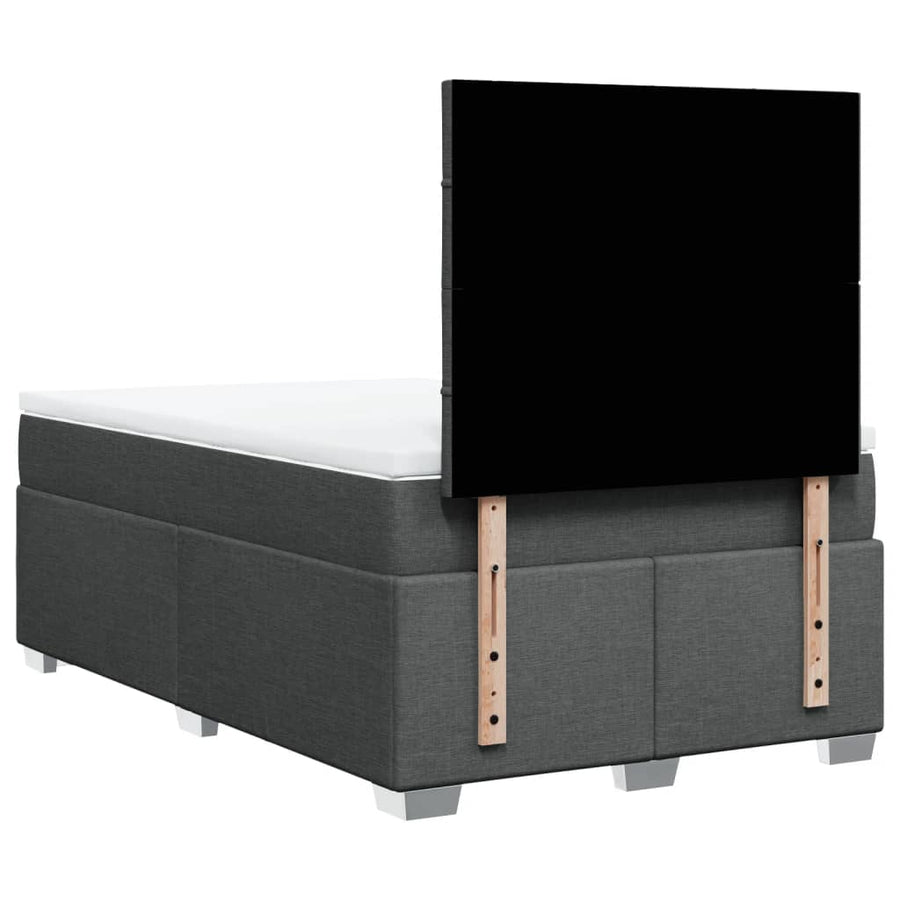 Boxspring met matras stof donkergrijs 120x190 cm