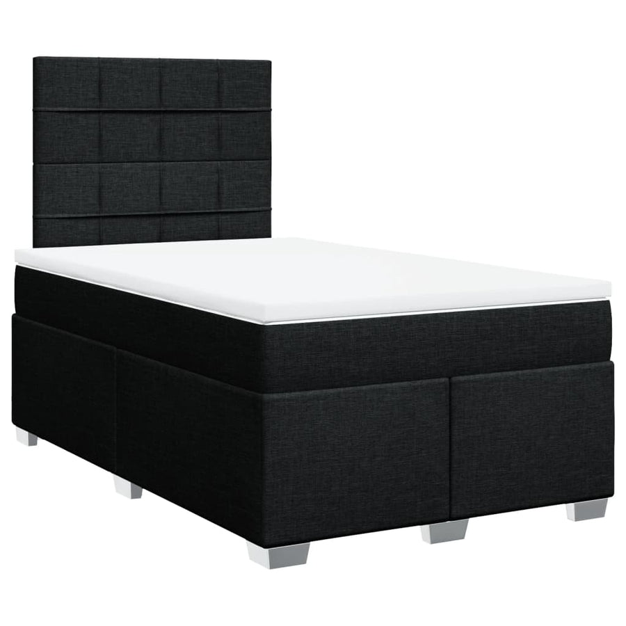 Boxspring met matras stof zwart 120x190 cm