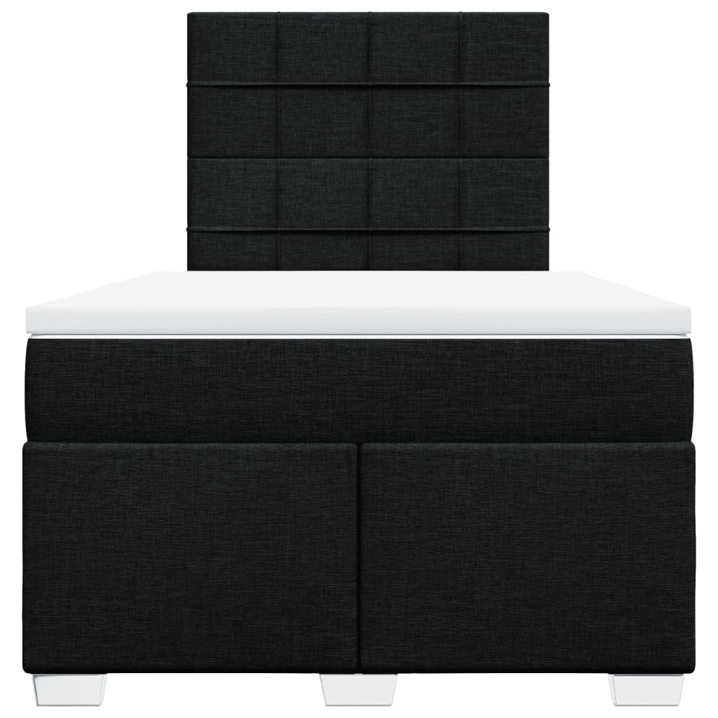 Boxspring met matras stof zwart 120x190 cm
