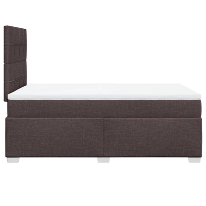 Boxspring met matras stof donkerbruin 120x190 cm