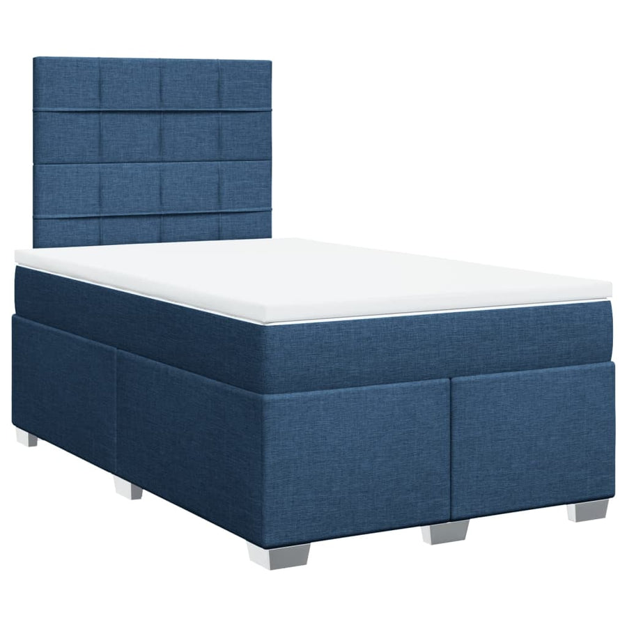 Boxspring Met Matras Stof 120 x 190 cm Blauw