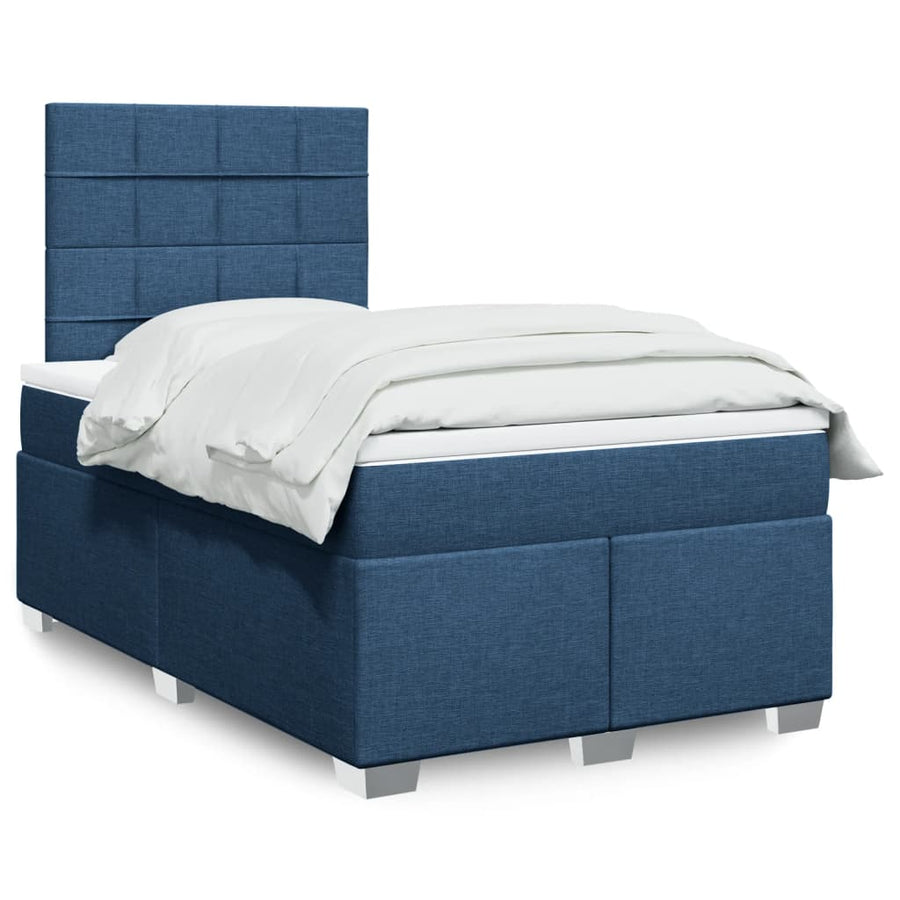 Boxspring Met Matras Stof 120 x 190 cm Blauw