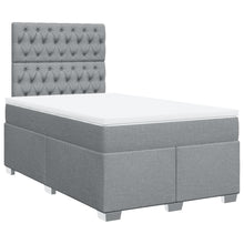 Boxspring met matras stof lichtgrijs 120x190 cm