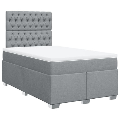 Boxspring met matras stof lichtgrijs 120x190 cm