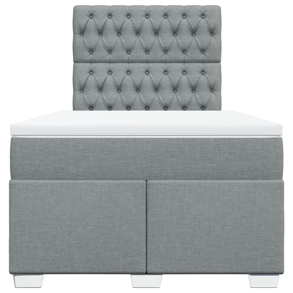 Boxspring met matras stof lichtgrijs 120x190 cm