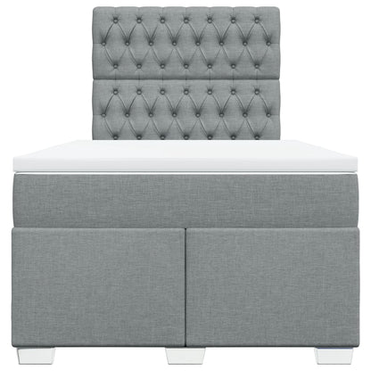 Boxspring met matras stof lichtgrijs 120x190 cm