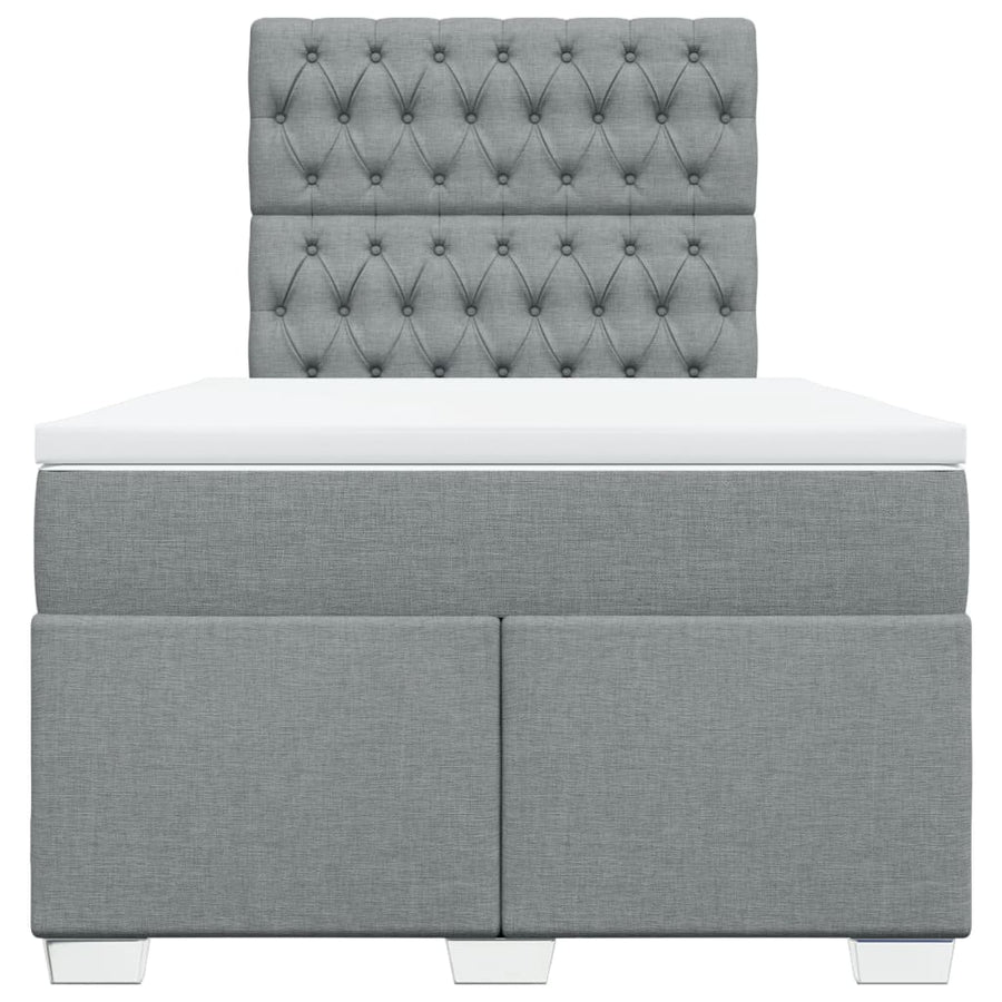 Boxspring met matras stof lichtgrijs 120x190 cm