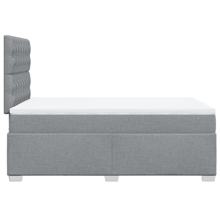 Boxspring met matras stof lichtgrijs 120x190 cm
