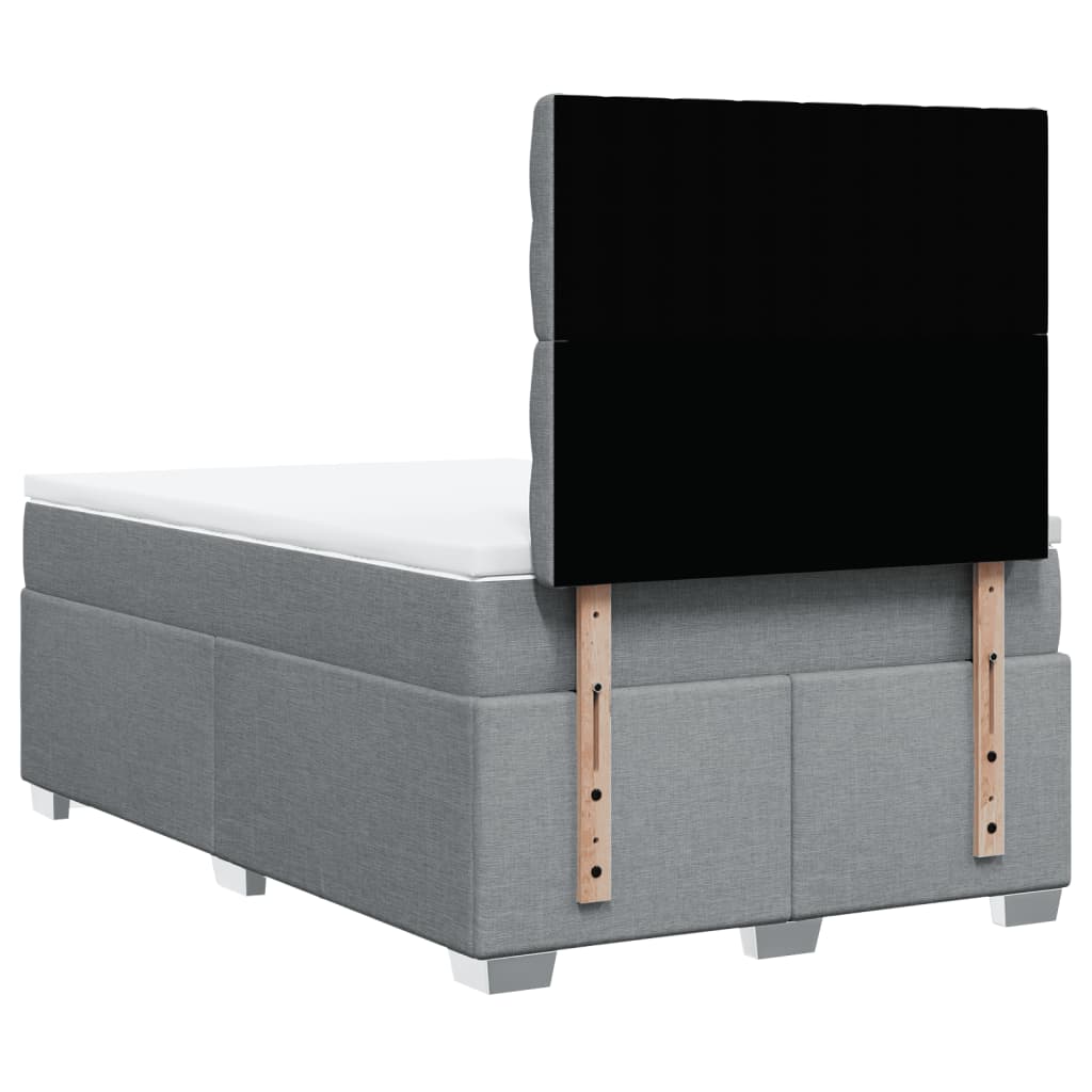 Boxspring met matras stof lichtgrijs 120x190 cm