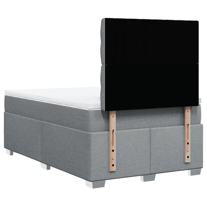 Boxspring met matras stof lichtgrijs 120x190 cm