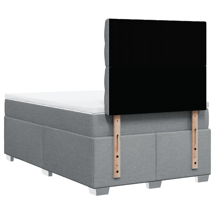 Boxspring met matras stof lichtgrijs 120x190 cm