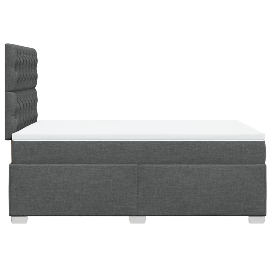 Boxspring met matras stof donkergrijs 120x190 cm