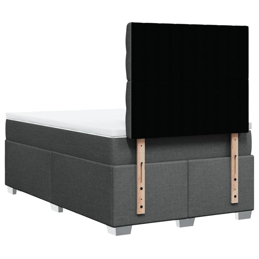 Boxspring met matras stof donkergrijs 120x190 cm