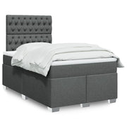 Boxspring 120x190 cm donkergrijs met matras